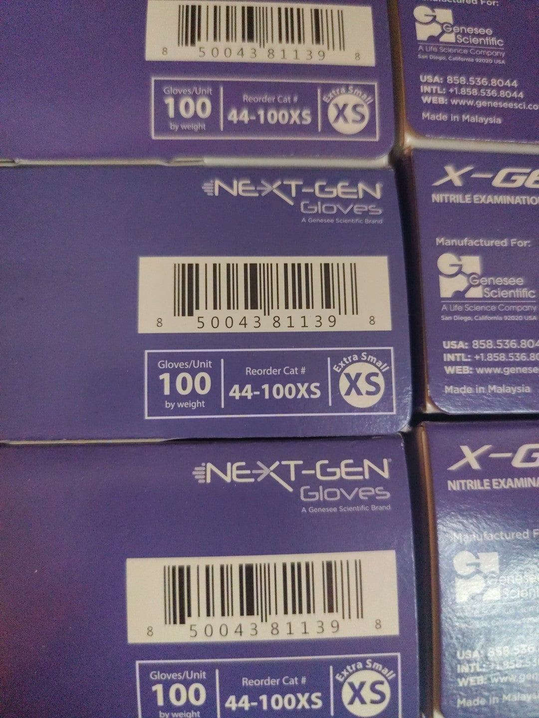 X-Gen XS gloves 44-100XS Case Of 17 Boxes 1700 Gloves
