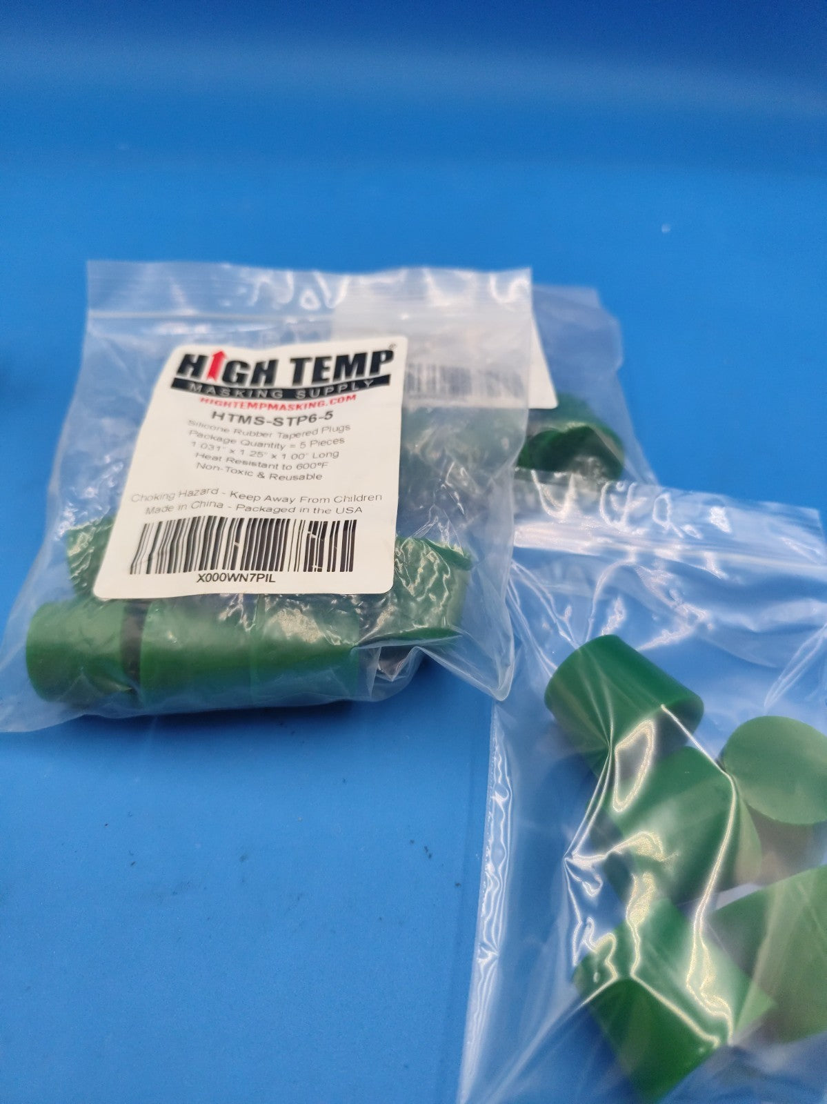 High Temp Masking Supply 1.031" x 1.250" STP6 Silicone Rubber Plugs - 5 Pack