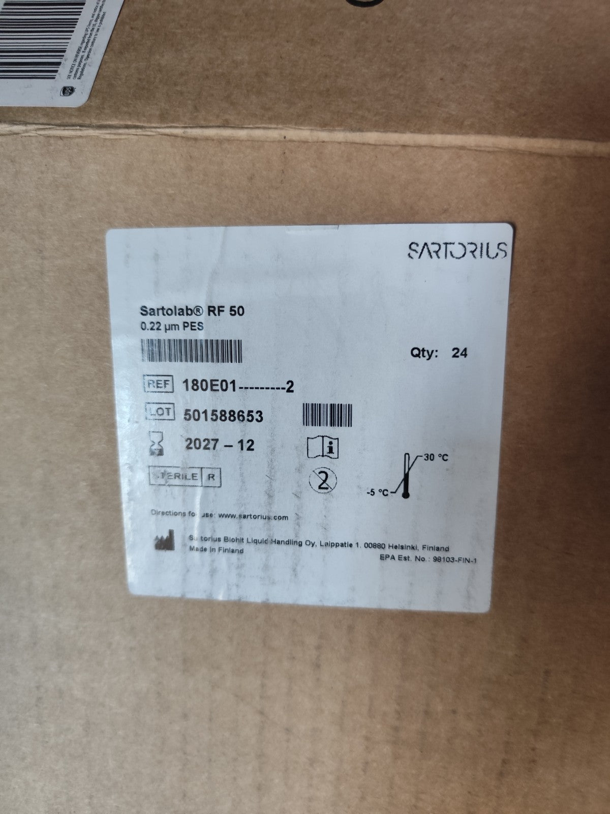 Sartolab RF 50 0.22 um Sartorius Qt24 180E01