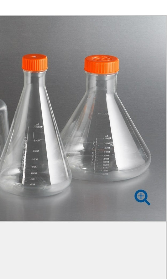 431282 Corning 3 L PETG Erlenmeyer Flask with Vent Cap Case Of 4 Flat Bottom 