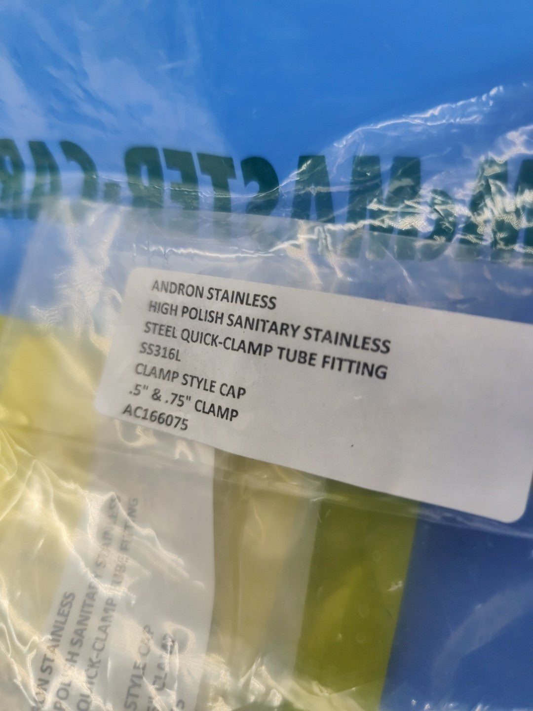 sanitary stainless steel Clamp style 0.5" & 0.75" Clamp Style Cap AC166075