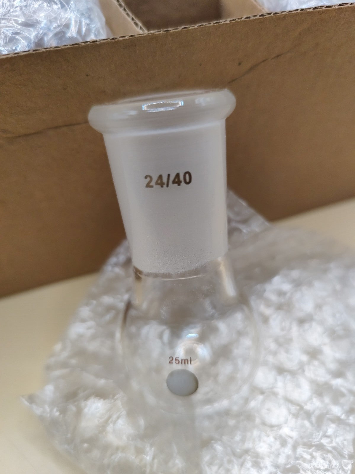 Case Of 12 Pieces 25 ml 24/40 Round Bottom Flask
