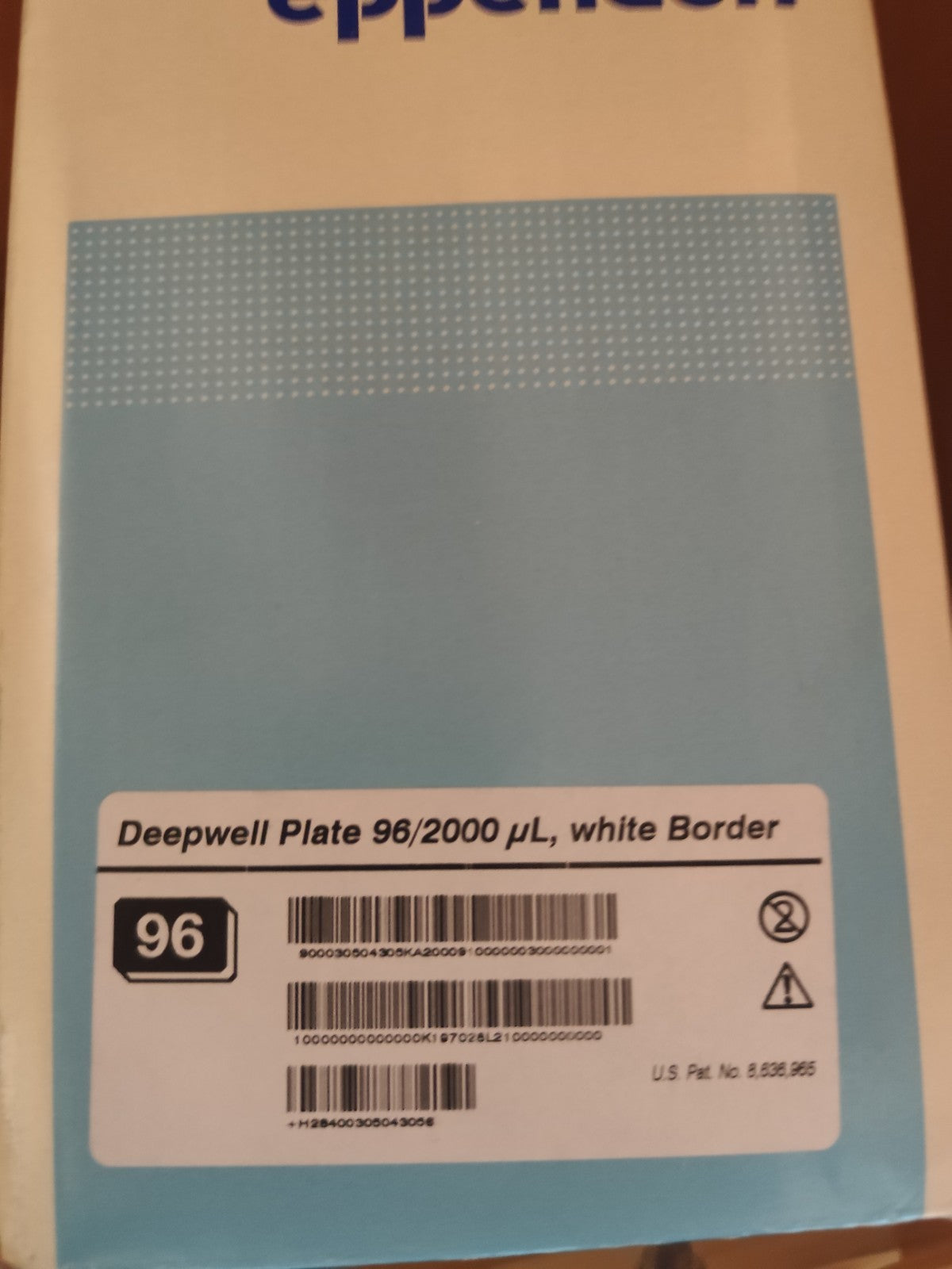 Eppendorf Deepwell Plate 96/2000 µL, white Border Pk20 2ml Clear Well 