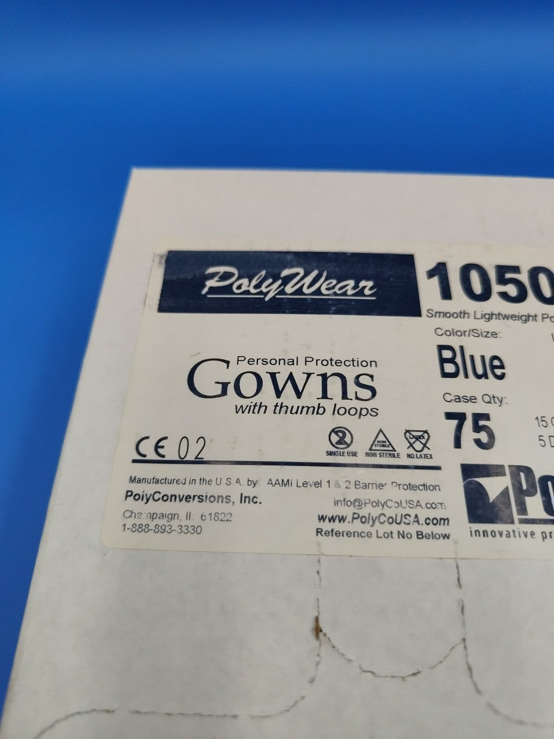 PolyWear Gowns With Thumb Loops Large Box Of 15