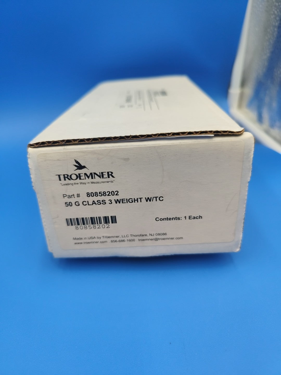 Troemner 50g Class 3 Tolerance ASTM 80858202 With Traceable Certificate New