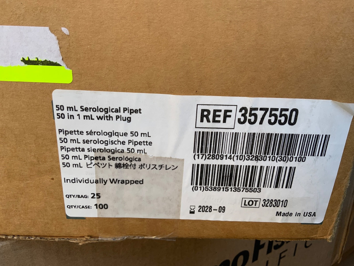 Serological Pipet Thermo CORNING or equivalent 1ml 2ml 5ml 10ml 50ml 100ml Deals