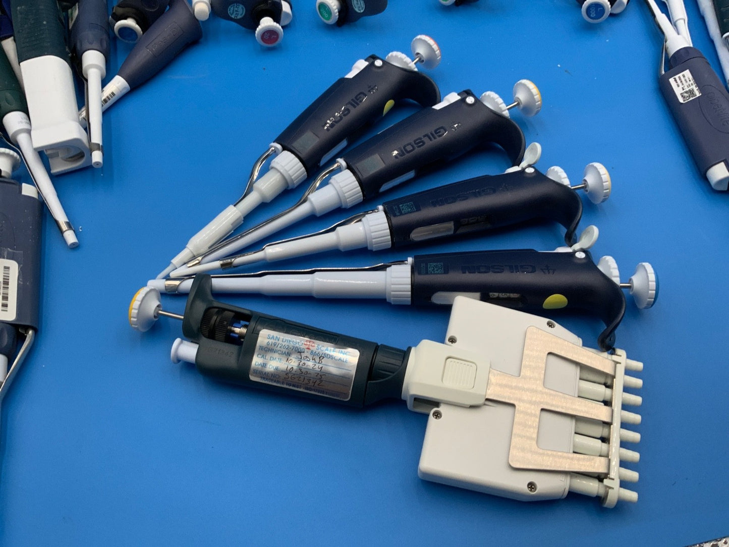 Gilson Pipetman or Equivalent Adjustable Single Multi Channel Manual Pipette Set
