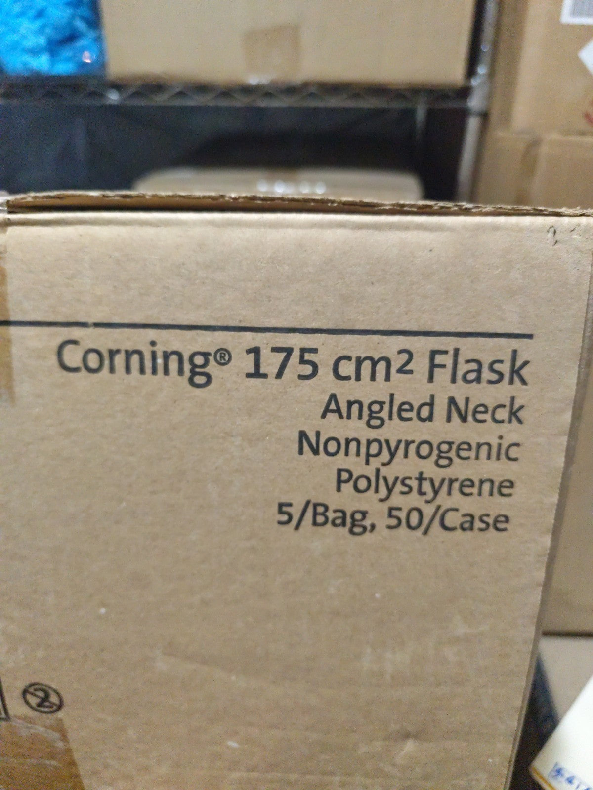 corning 175 cm2 flask angled neck Open Case 45 # 431080 Expi 2018 