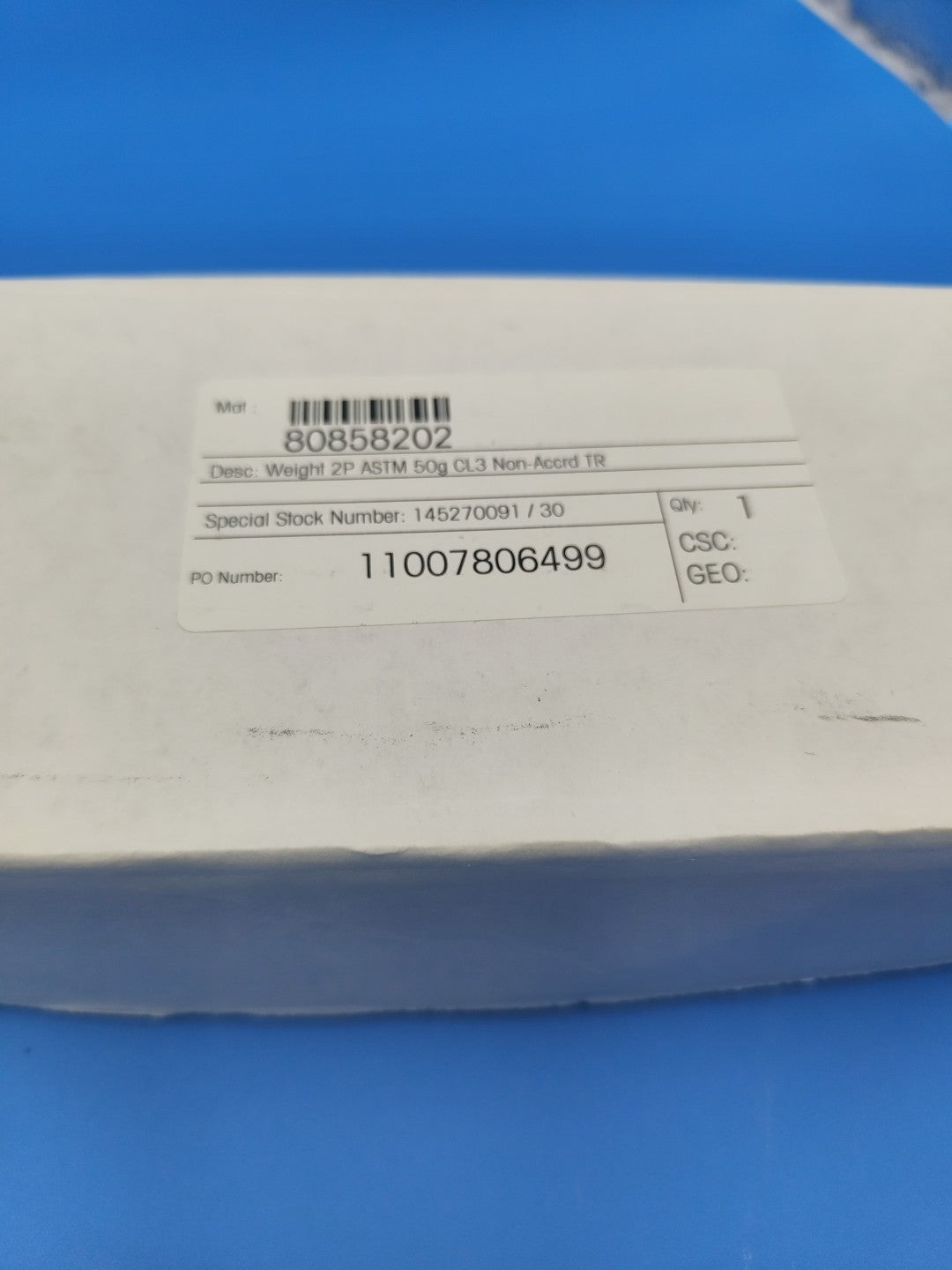 Troemner 50g Class 3 Tolerance ASTM 80858202 With Traceable Certificate New