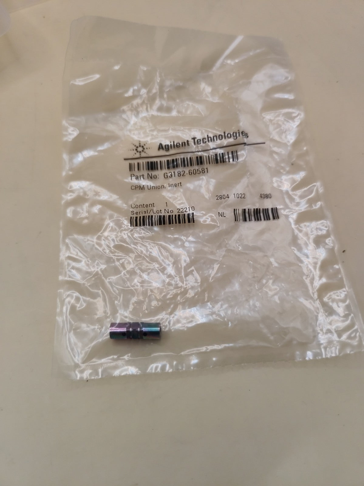 G3182-60581Union, Ultra Inert, no fittings