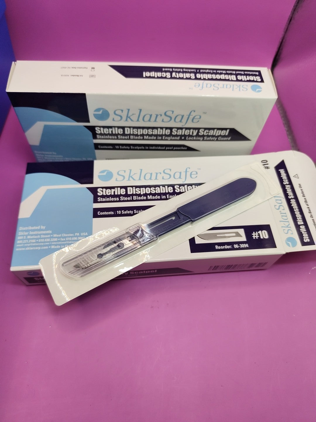 sterile disposible safety scrapel sklarsafe #10 Box Of 10