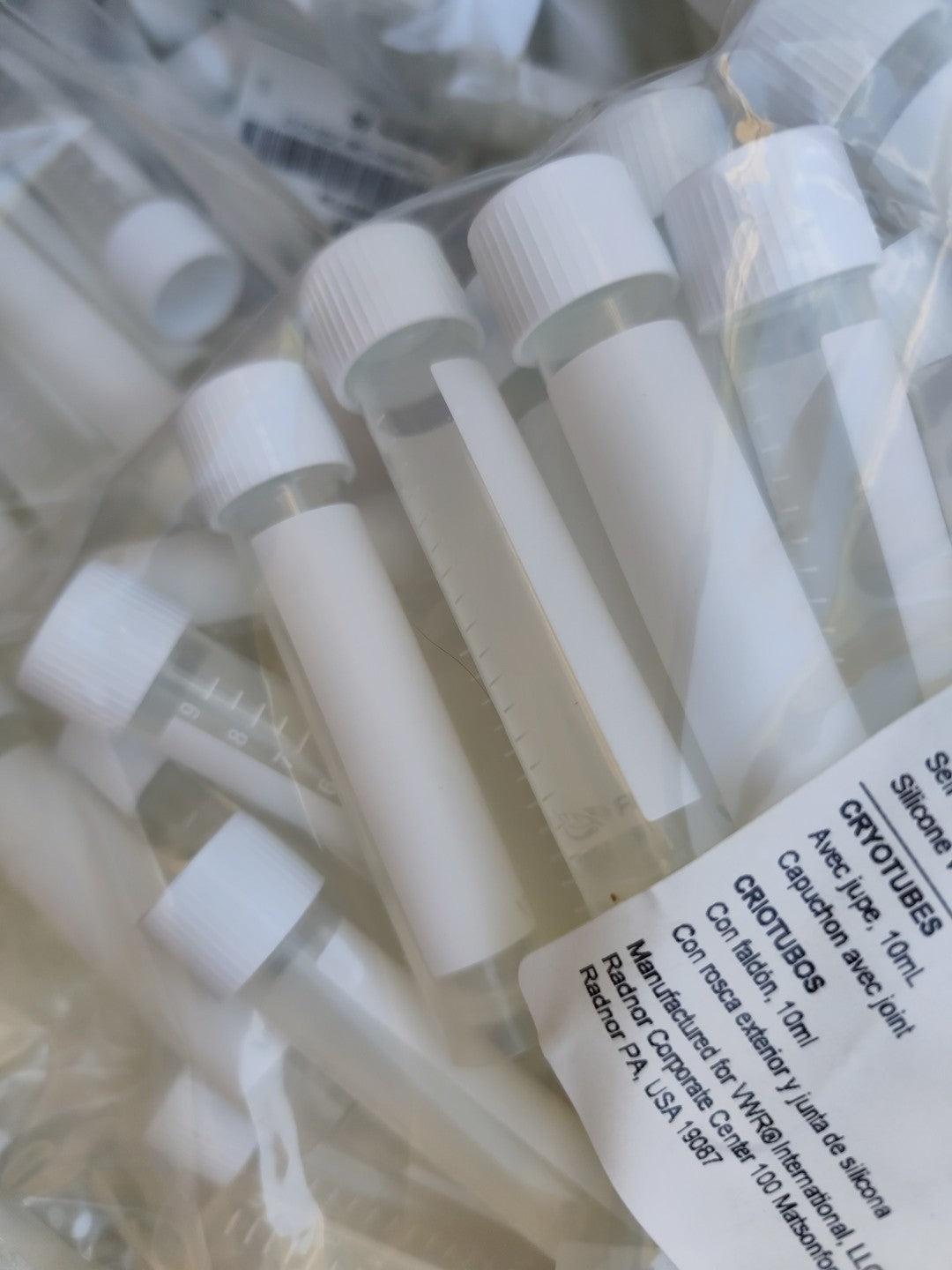 VWR Freezer Vial 10 ml External Thread Cap 17 x 84 mm PP 50 Vials New