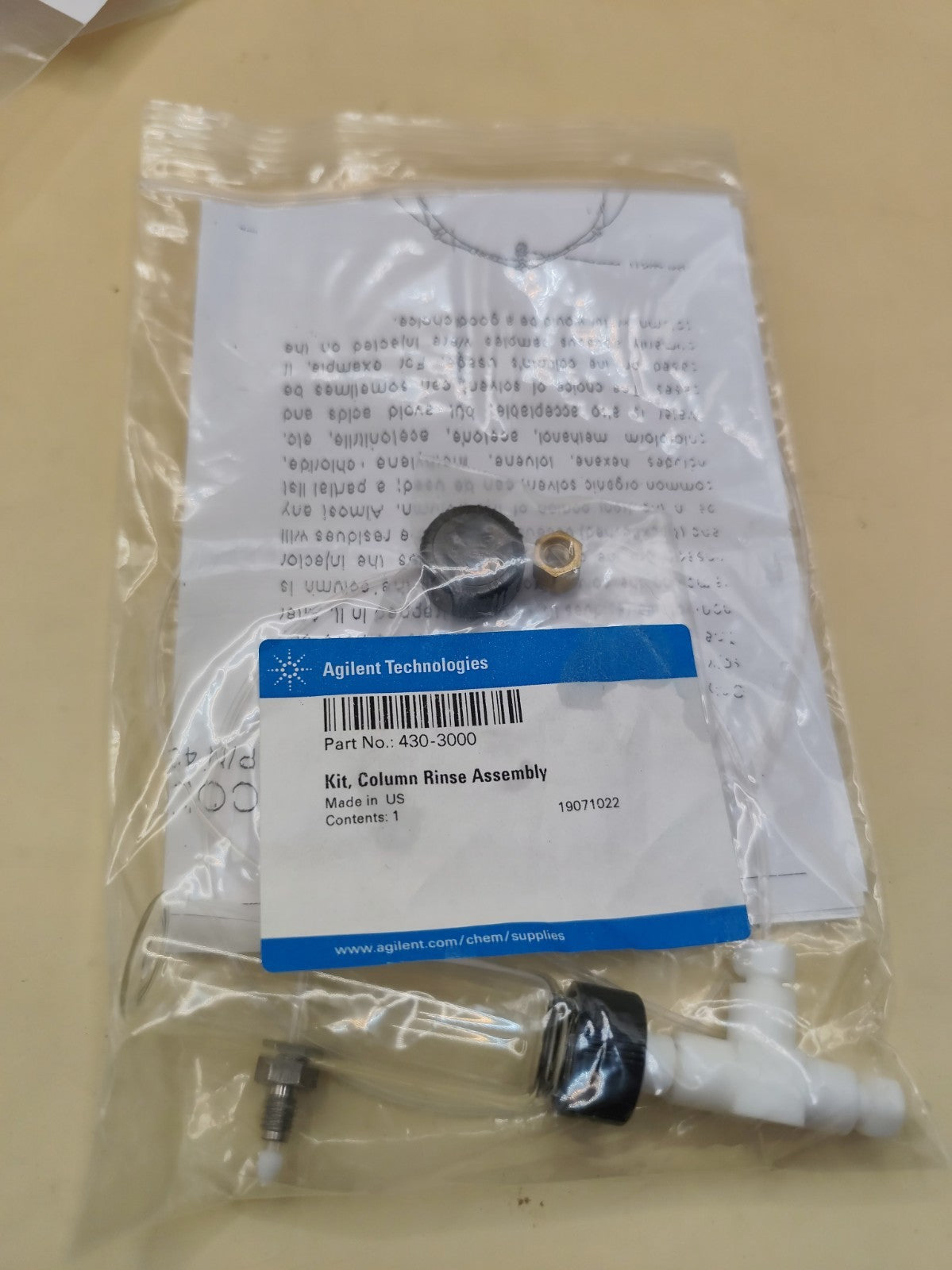 Agilent 430-3000Kit Column Rinse Assembly