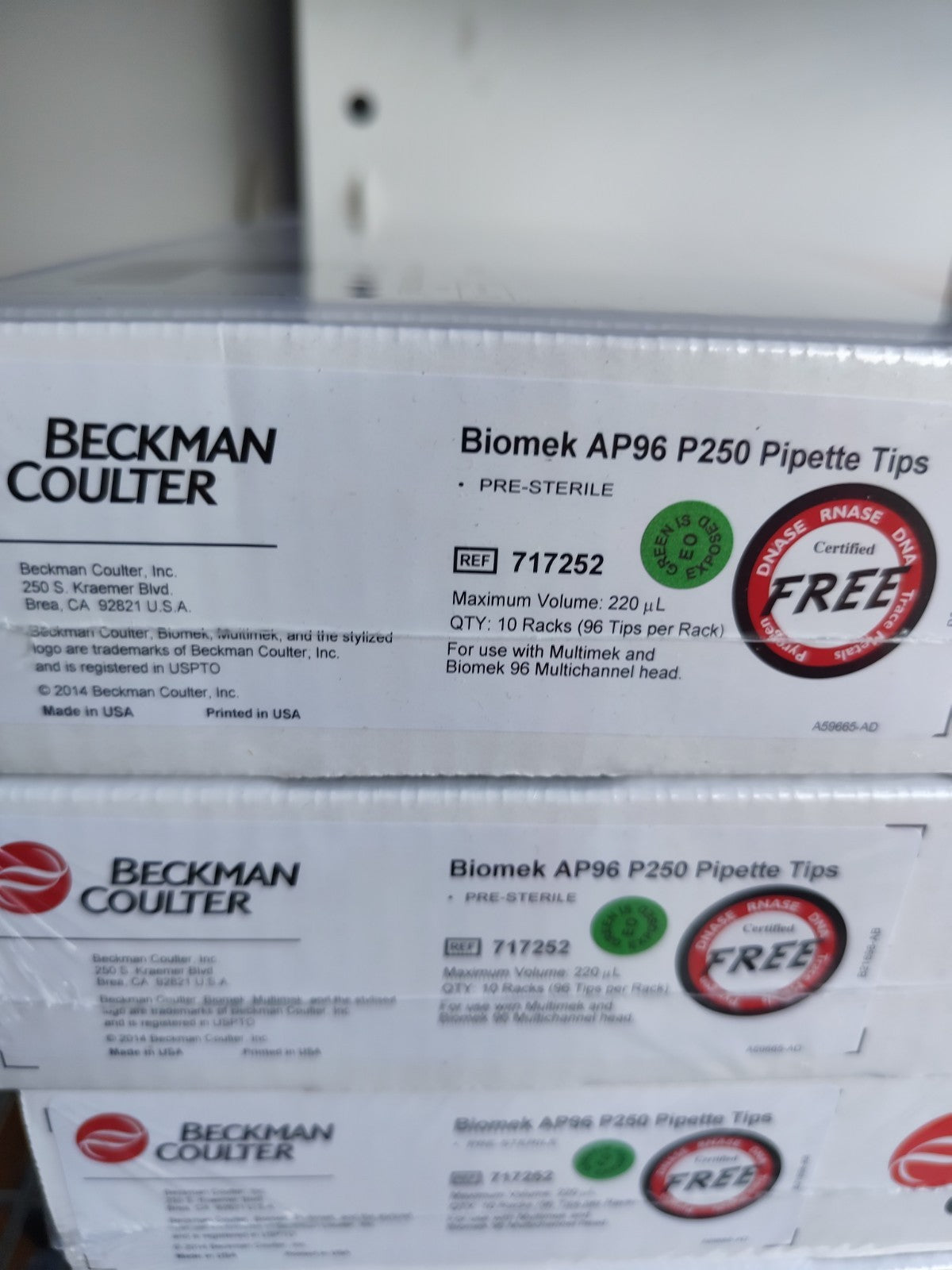 Beckman 717252 Biomek AP96 P250 Pipette Tips 960 Tips