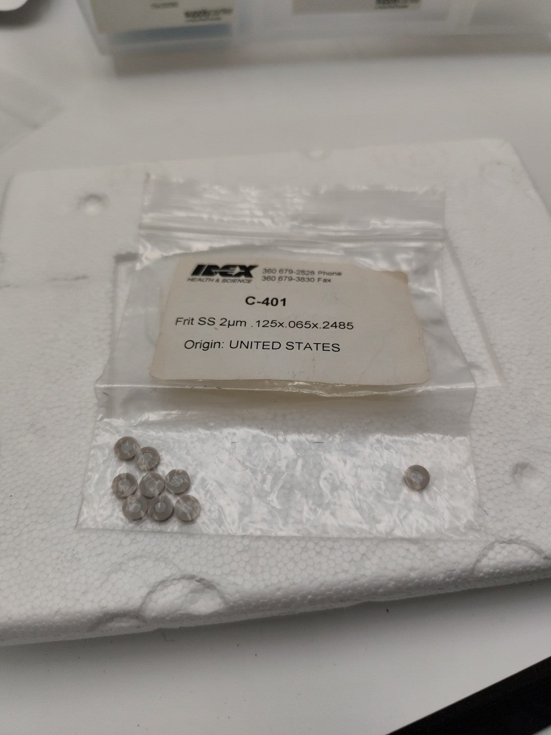 IDEX c-401 frit ss 2um 0.125x0.065x0.2485