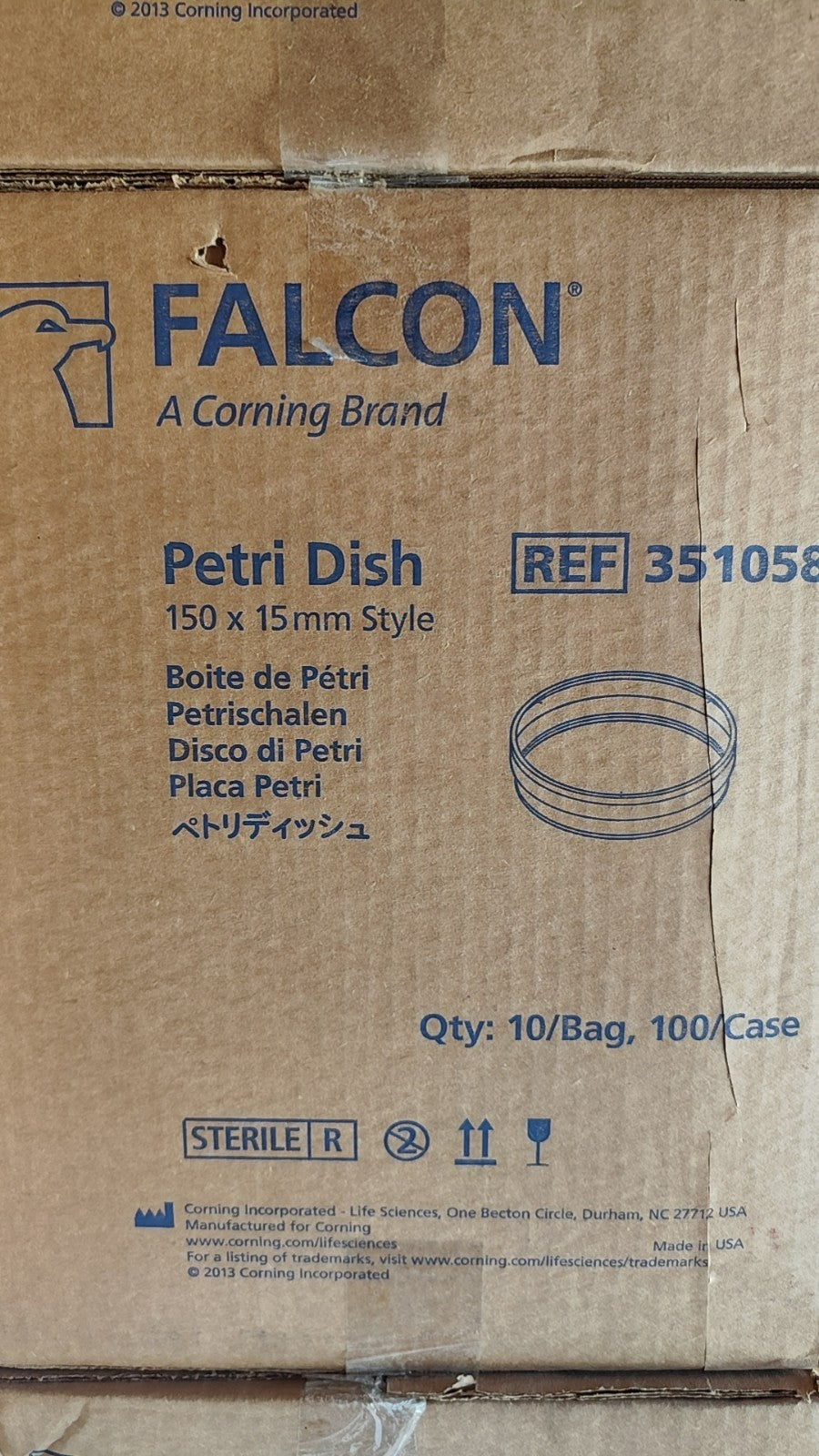 Falcon 351058 Petri Dish Full New  Case Of 100 150x15 mm Style