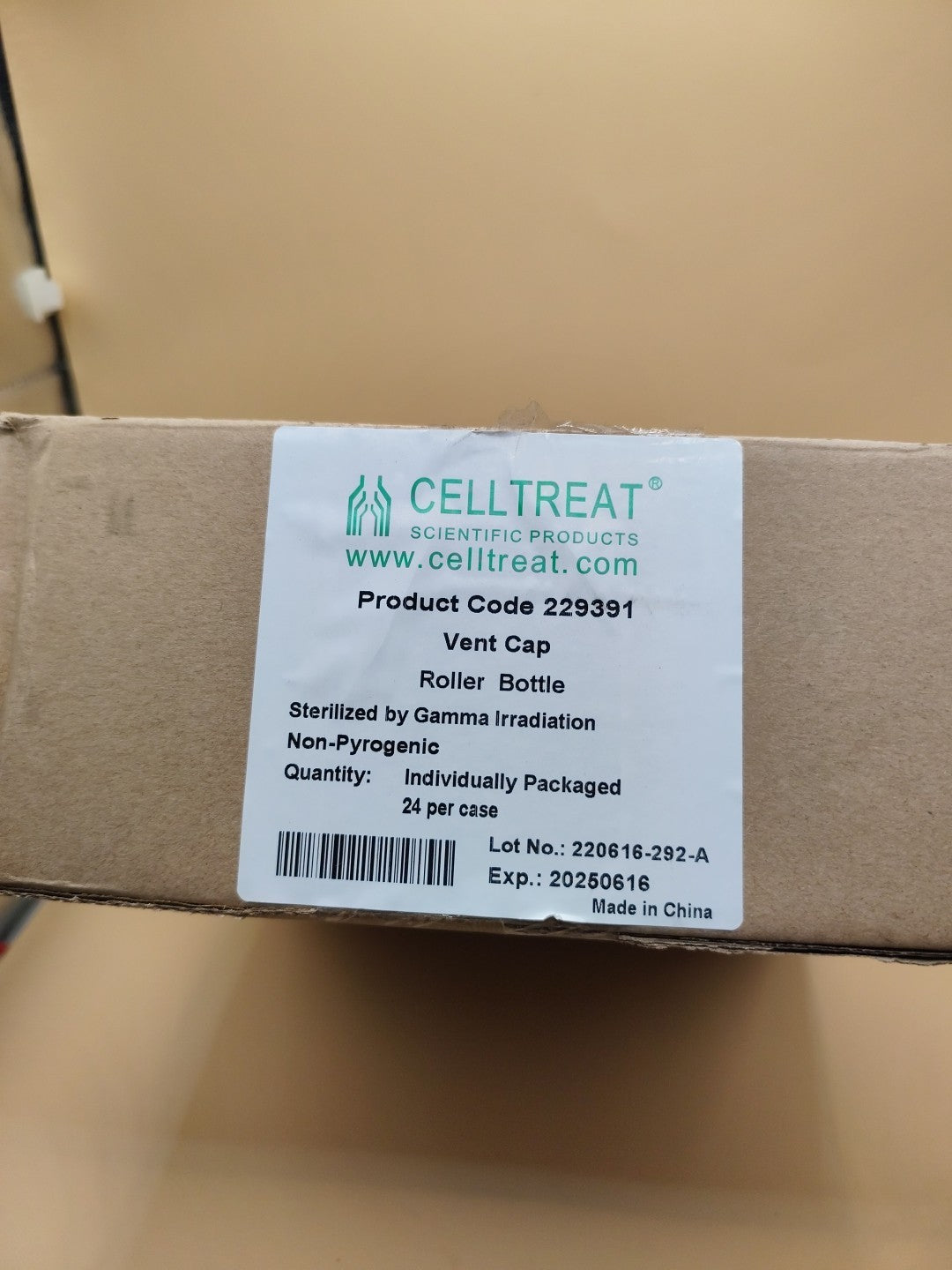 CELLTREAT Roller Bottle Cap Only, Vented, 24/Case, Sterile #229391