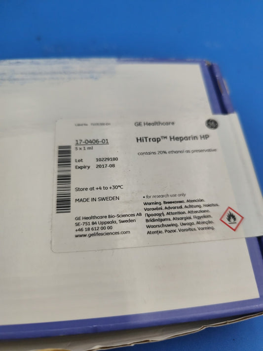 17-0406-01 GE Healthcare Heparin HP Column. 5x1ml