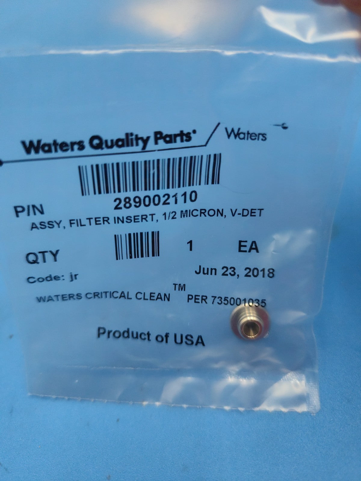 Waters 289002110 V-DET Filter Insert Assembly 1/2-Micron
