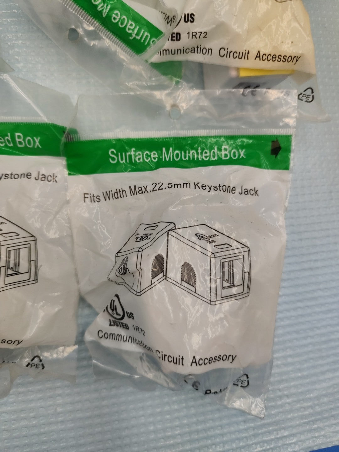 8 Pieces Surface Mounted Box Fits Width max. 22.5mm Keystone Jack