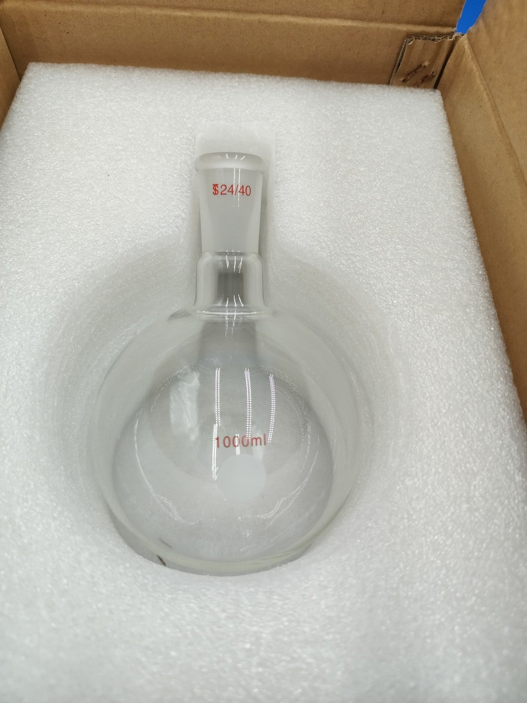 1000ml 1 Liter Round Bottom Boiling Glass Flask w 24/40 Single Neck New