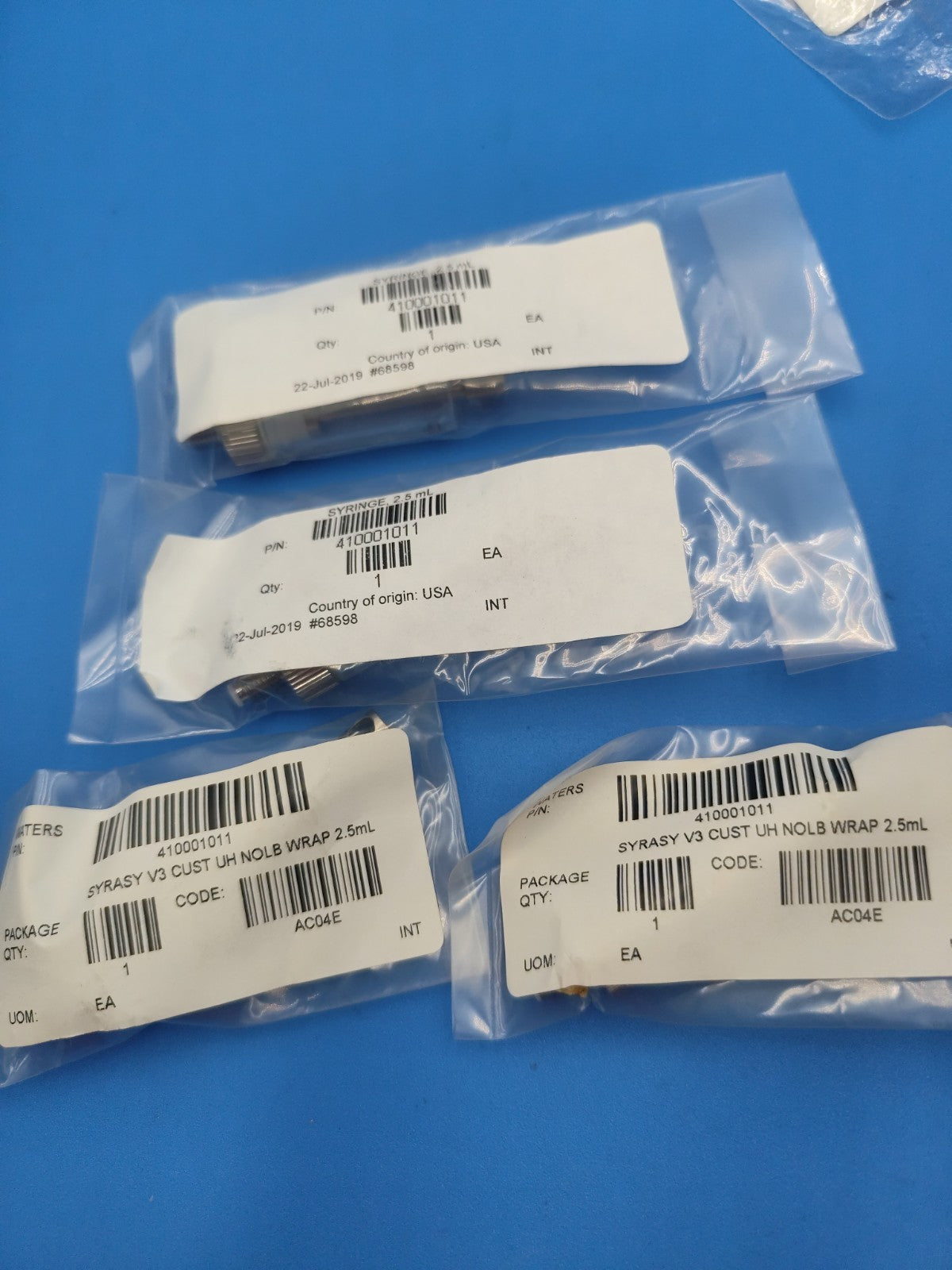 WATERS PN 410001011 Syr V3 Cust UH NOLB Wrap 2.5mL