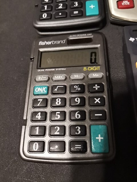 Lot Of 6 Solar Powered Calculator Used Or 5 Texas Instr, OR 4 casio Calculators 