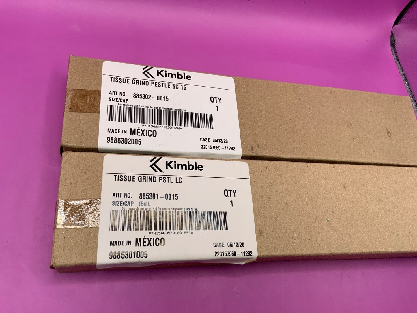 Kimble tissue Grind Pestle and Tube 15ml and 40ml