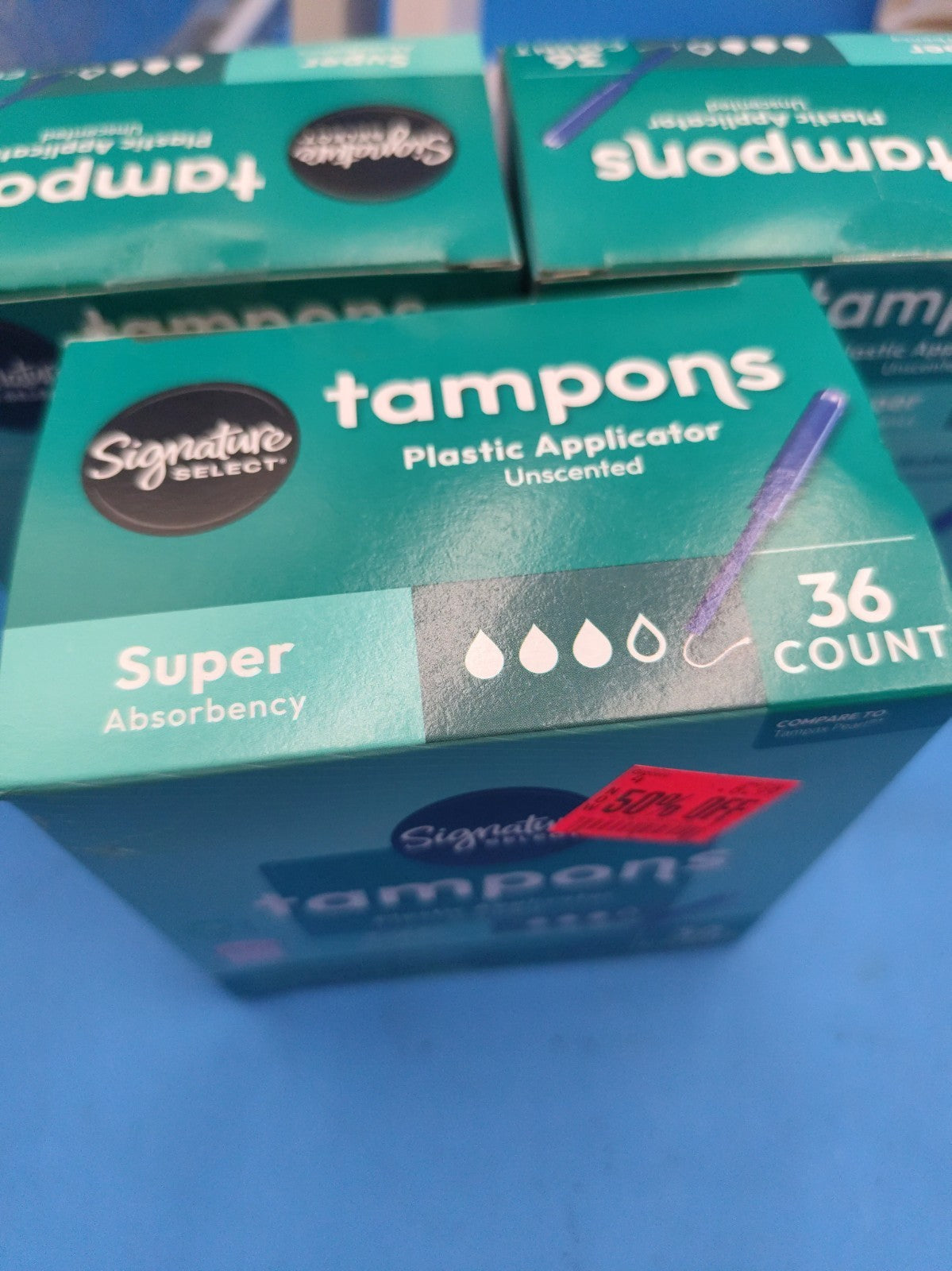 Signature Select Compact Super Absorbency Unscented Tampons 36 X 3