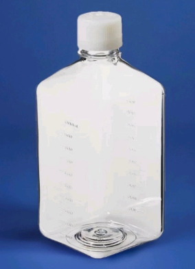 Nalgene™ Square PETG Media Bottles with Closure: Sterile, Shrink-Wrapped Trays 342020-0500