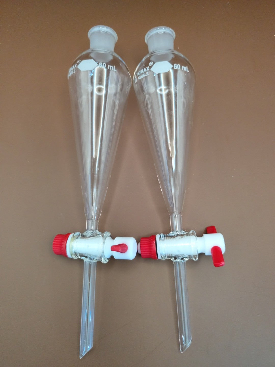 One. Each Kimax Kimble Separatory Funnel Squibb 60ml