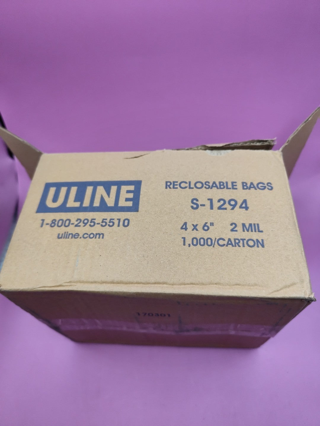 U-Line Reclosable Bags S-1294 2 Mil 4x6” Box Of 800 Zip Bags 