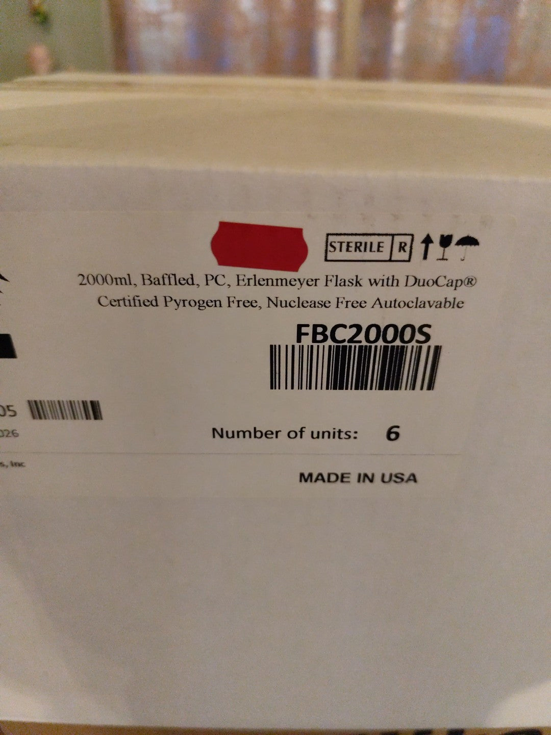 TriForest Erlenmeyer Shaker Flasks w/ DuoCap 2000 mL Baffled Base Case of 6, NEW