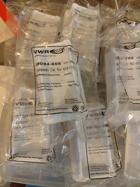 7 Piece VWR® Disposable Pipetting Reservoirs 100ml Individually Wrapped 